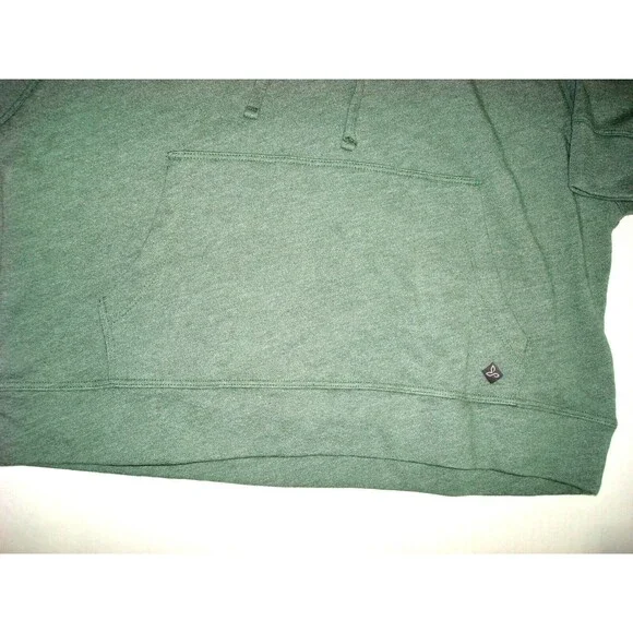 New Womens NWT L PrAna Top Cotton Palmetto Organic Hoodie LS Logo Green Forest